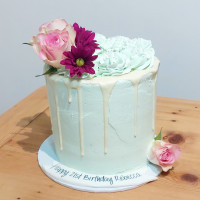 Bespoke Birthday Cake with Flowers